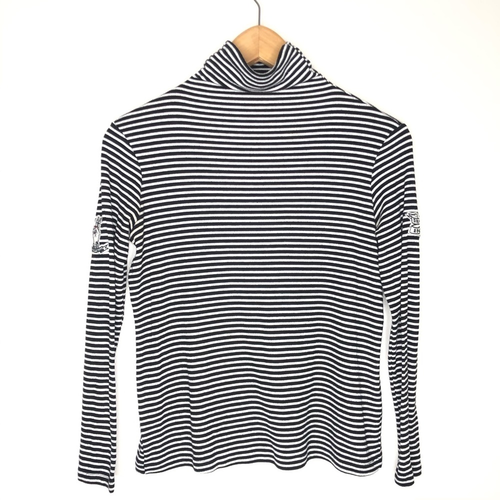 Drifter Stripe Patches Fitted High Neck Top S